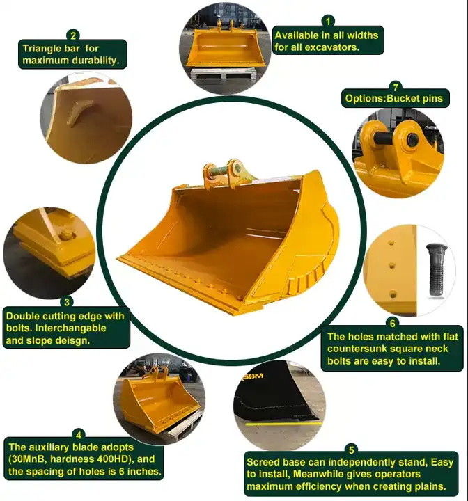 1-80 ton Excavator Lumpur Ember Excavator Bersih Ember Untuk Backhoe