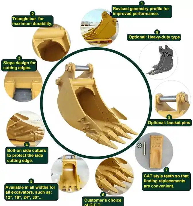 Earthmoving Narrow Excavator Bucket 1-50 ton untuk bengkel mesin