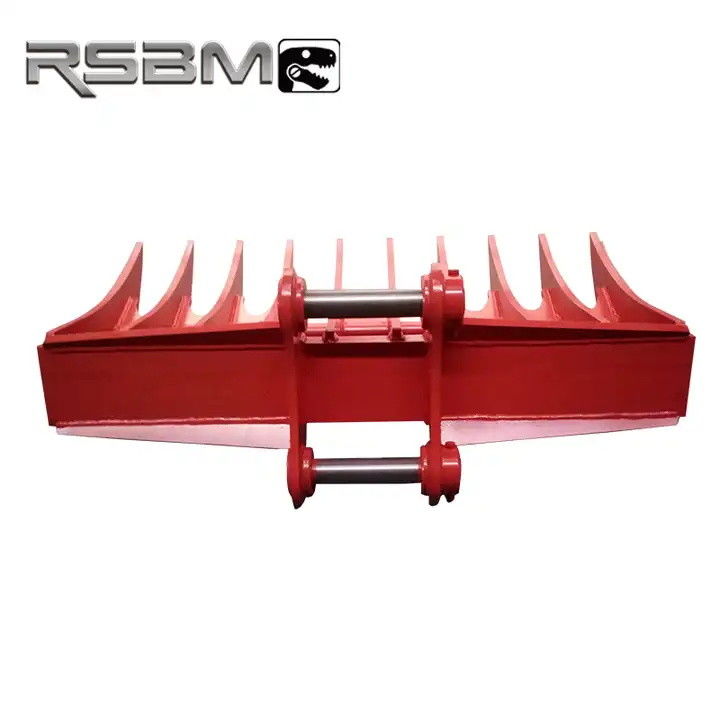 Q345B Rake Akar Excavator Rake Akar Tugas Berat Untuk Pekerjaan Pembersihan Tanah Besar