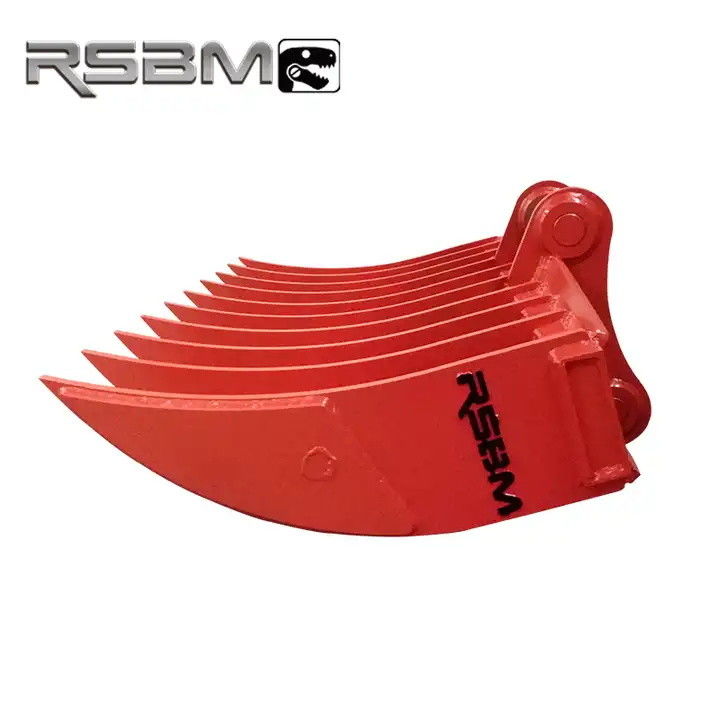 Q345B Rake Akar Excavator Rake Akar Tugas Berat Untuk Pekerjaan Pembersihan Tanah Besar