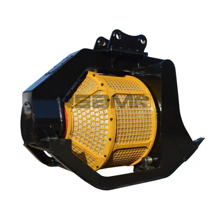 Kapasitas 0.8-3.6m3 Rotating Screening Bucket Untuk Excavator 1-50T