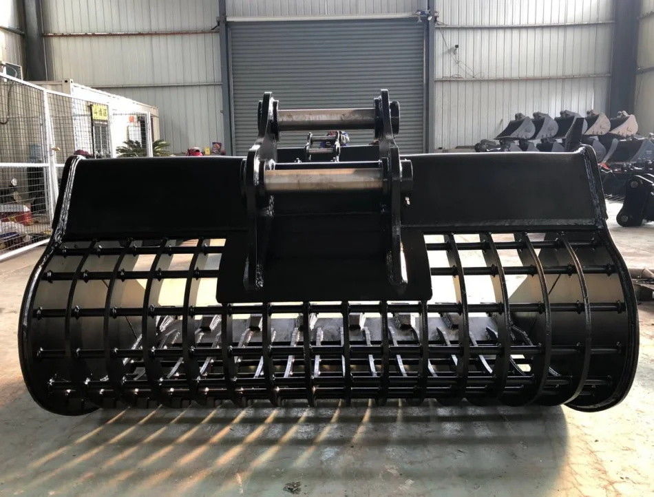 Heavy Duty Skeleton Skid Steer Bucket Untuk Pengolah Puing-puing 1-50T