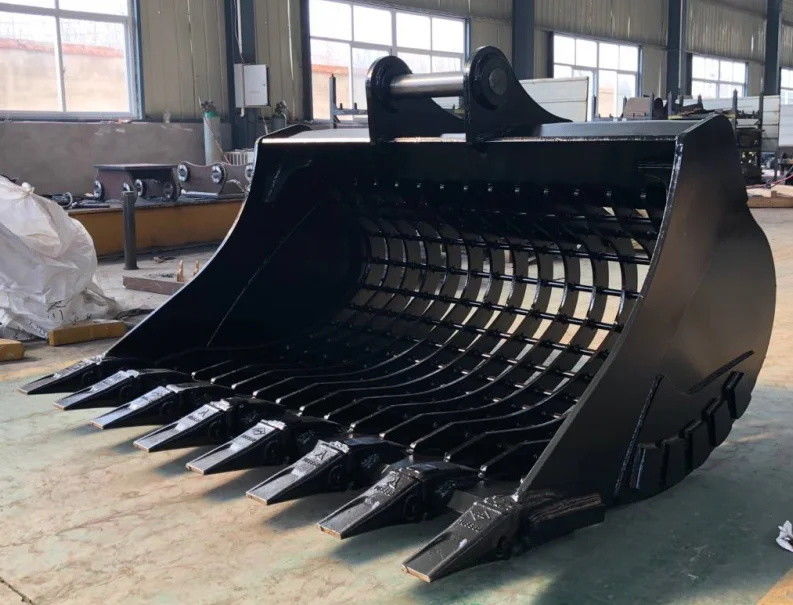 Heavy Duty Skeleton Skid Steer Bucket Untuk Pengolah Puing-puing 1-50T