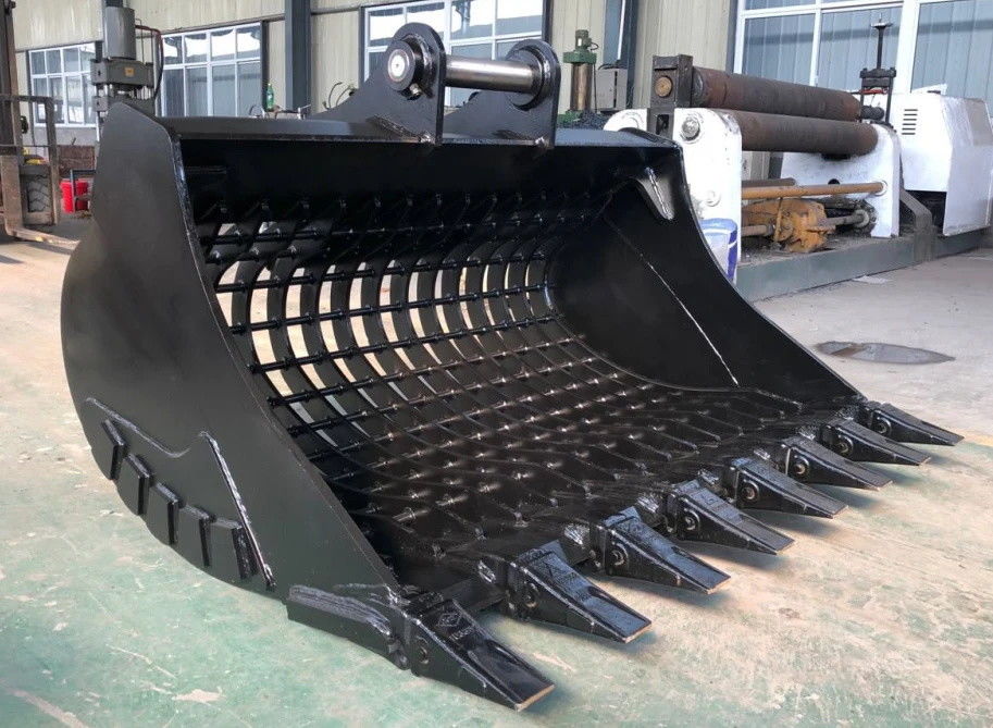 Heavy Duty Skeleton Skid Steer Bucket Untuk Pengolah Puing-puing 1-50T