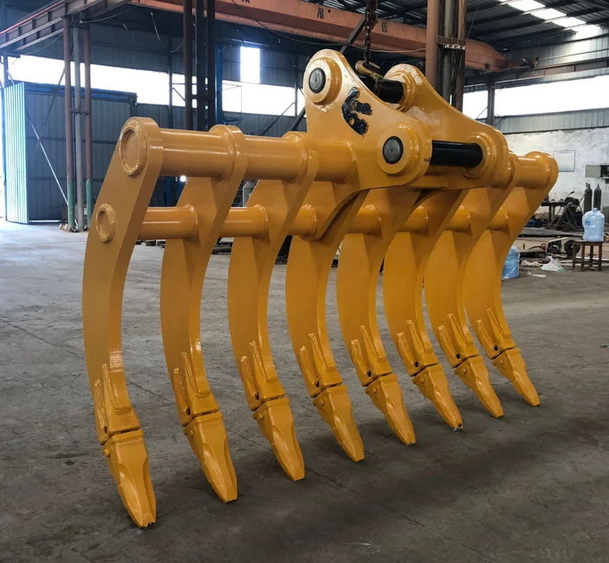 Heavy Duty Steel Excavator Root Rake Excavator Rake Attachment untuk Penghapusan Akar