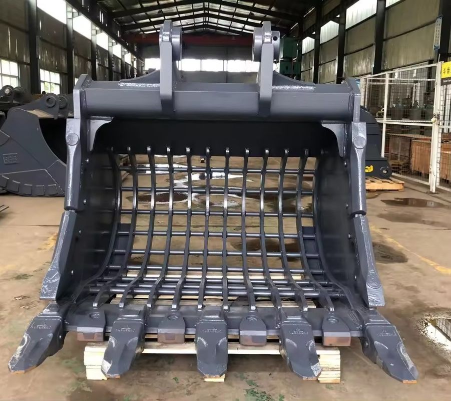 Mesin berat Bagian pengelompokkan tanah Q355 Skeleton Bucket Untuk Excavator 1-80T