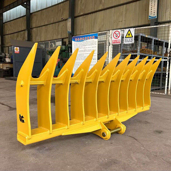 Rake akar excavator untuk pembersihan lahan Lebar 1200mm-2400mm Gigi No 6-12