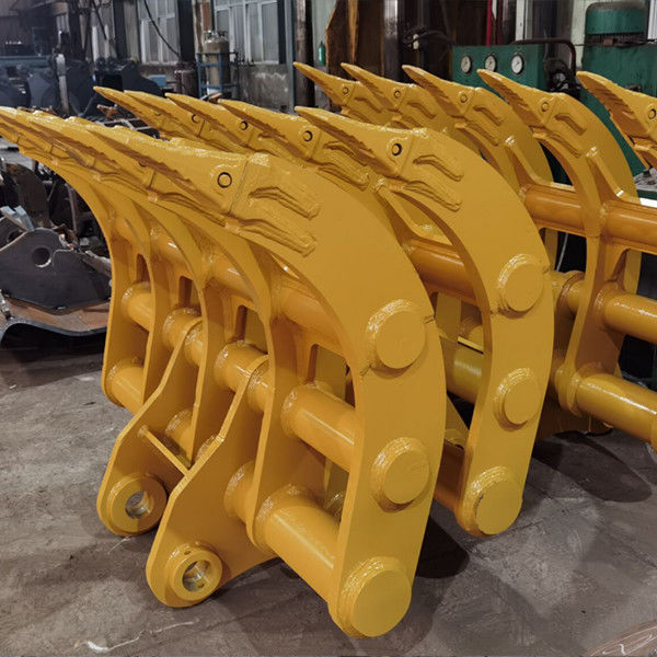 1200mm-2400mm Lebar Excavator Akar Rake 6-12 Gigi Untuk Pembersihan Akar